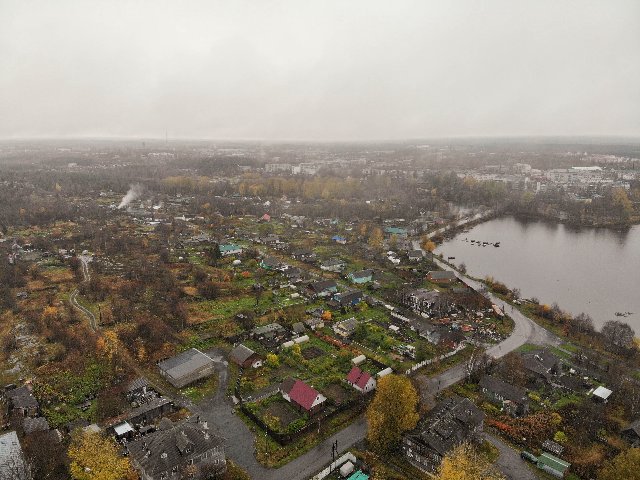 Вид на город Кемь в Карелии
