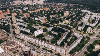 Городской вид Щёлкова и река Клязьма